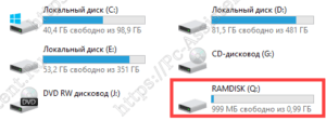 ram диск в проводнике Windows