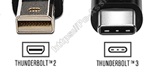 Mini DisplayPort, Thunderbolt 2, USB-C и Thunderbolt 3 (USB-C)